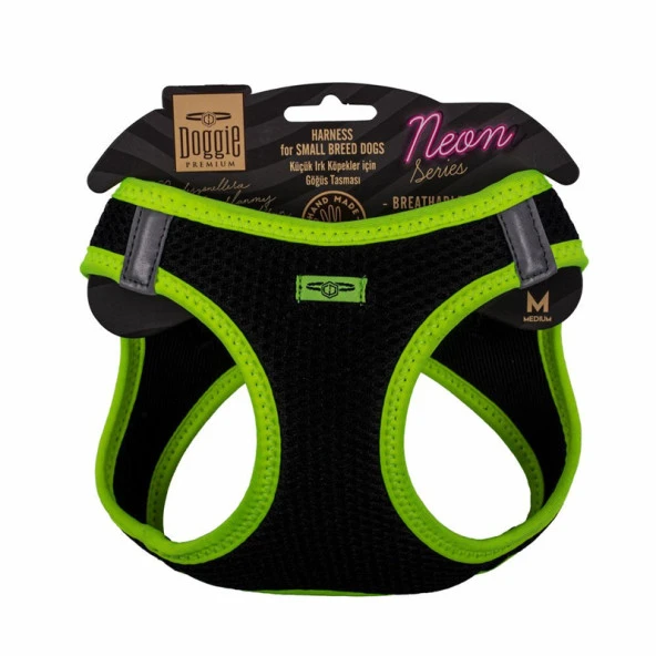 Doggie Havalı Dokuma Neon Serisi Köpek Göğüs Tasması Sarı 38-44 Cm Medium ürün görseli 1