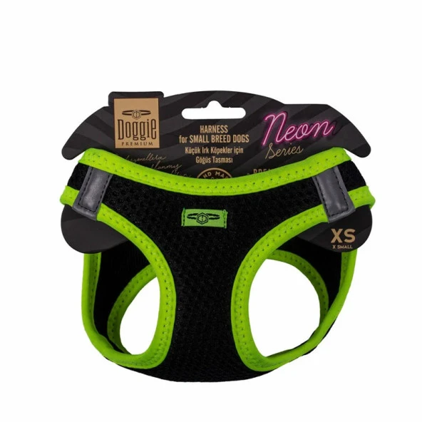 Doggie Havalı Dokuma Neon Serisi Köpek Göğüs Tasması Sarı 30-34 Cm XSmall ürün görseli 1
