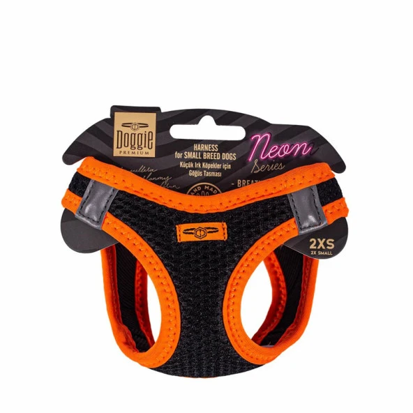 Doggie Havalı Dokuma Neon Serisi Köpek Göğüs Tasması Turuncu 26-30 Cm 2XSmall ürün görseli 1