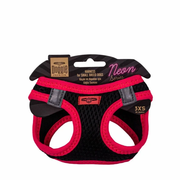 Doggie Havalı Dokuma Neon Serisi Köpek Göğüs Tasması Pembe 22-26 Cm 3XSmall ürün görseli 1