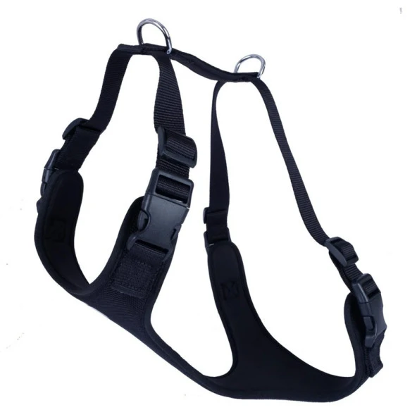 Doggie Havalı Dokuma Köpek Göğüs Tasması Siyah 1,5x40-50 Cm Small ürün görseli 1