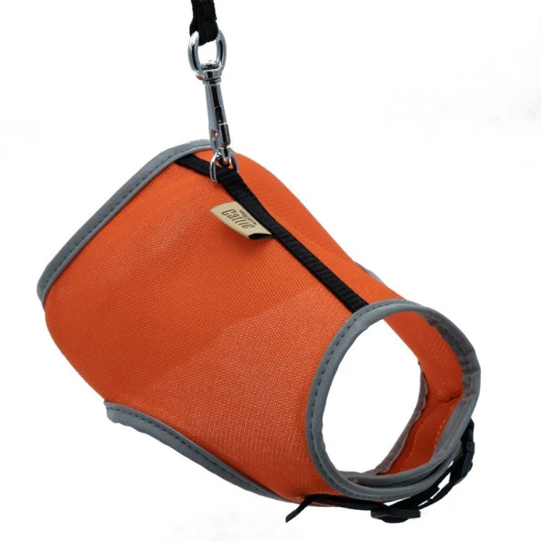 Cattie Havalı Kedi Göğüs ve Gezirme Tasması Takım Turuncu 1x25-35 Cm ürün görseli 1