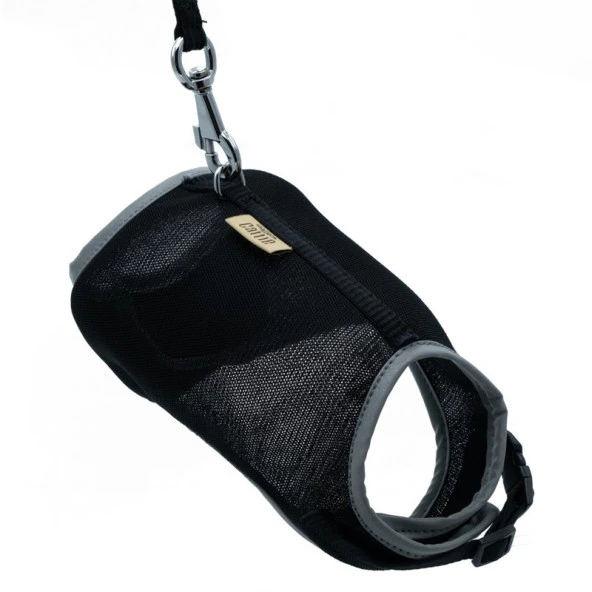 Cattie Havalı Kedi Göğüs ve Gezirme Tasması Takım Siyah 1x25-35 Cm ürün görseli 1