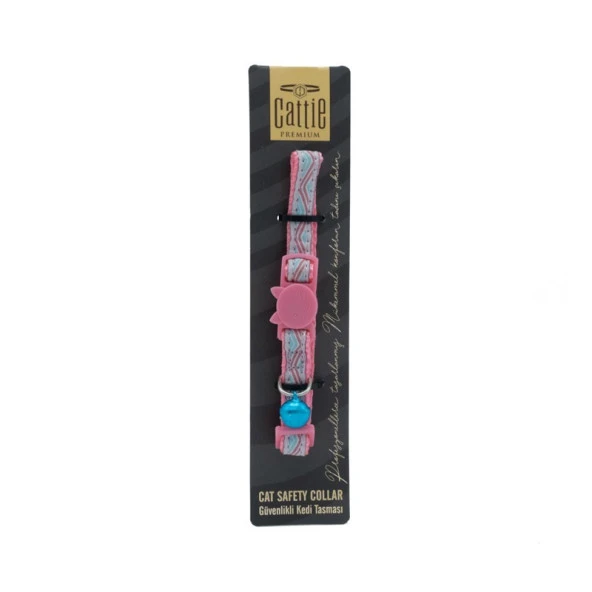 Cattie Desenli Kedi Boyun Tasması Pembe 1x15-25 Cm ürün görseli 1