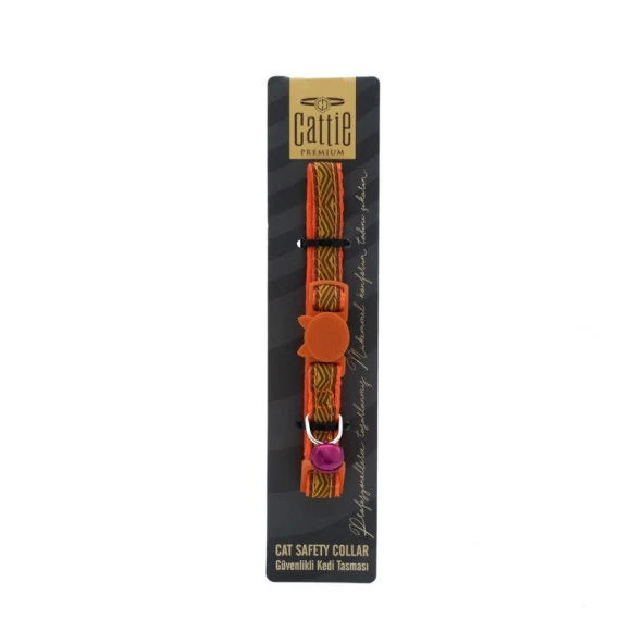 Cattie Desenli Kedi Boyun Tasması Turuncu 1x15-25 Cm ürün görseli 1