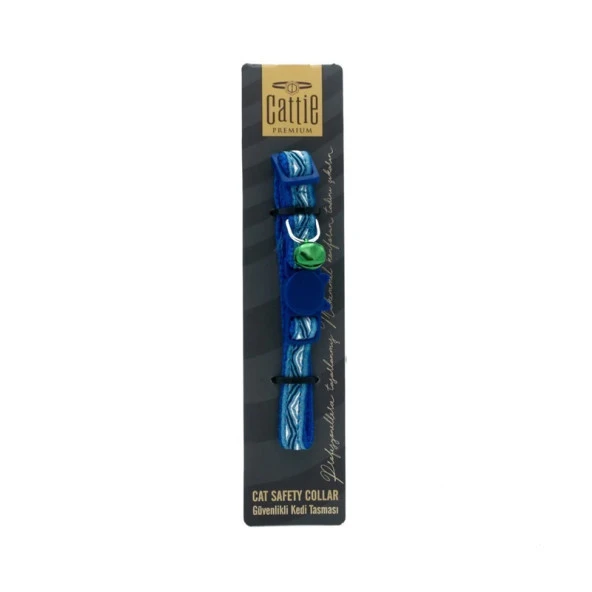 Cattie Desenli Kedi Boyun Tasması RoyalMavi 1x15-25 Cm ürün görseli 1