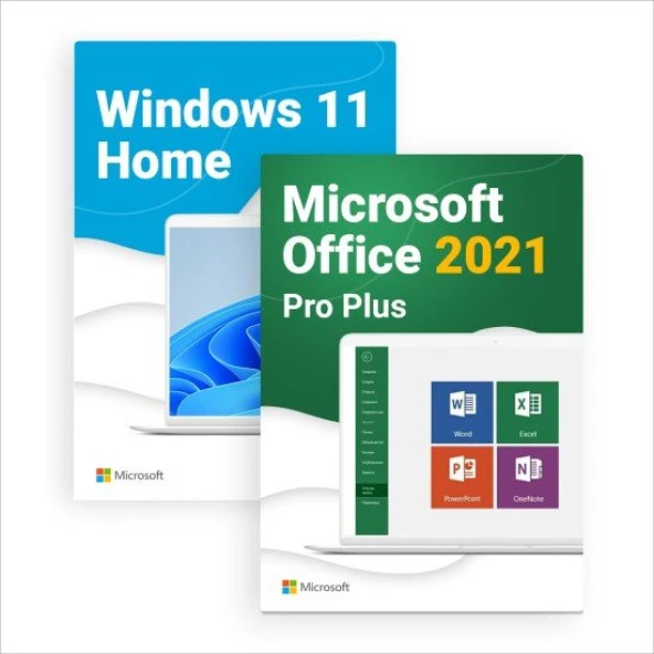 Windows 11 Home '' Office 2021 Pro Plus 32-64 Bit Turkce-Ingilizce Global Destekli ürün görseli 1