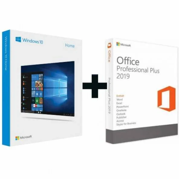 Windows 10 Home '' Office 2019 Pro Plus 32-64 Bit Türkçe-İngilizce Global Destekli ürün görseli 1
