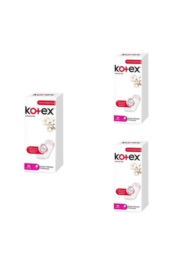 Kotex Anydays Normal Günlük Ped 20'li X 3 Adet ürün görseli 1