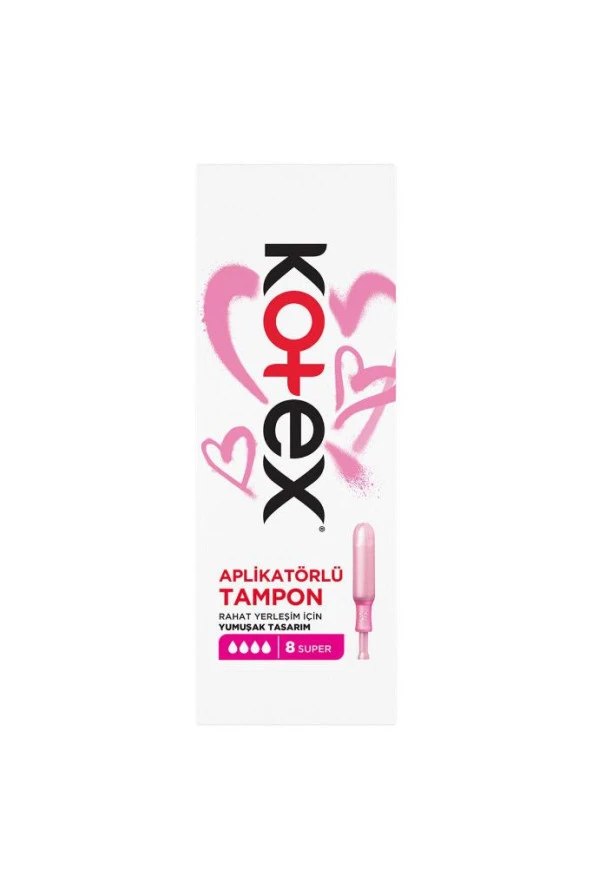 Kotex Aplikatörlü Tampon Süper 8'li ürün görseli 1
