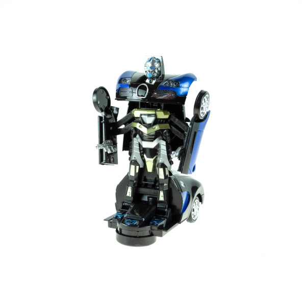 Oyuncak Süper Araba Transformers Robota Dönüşen Işıklı Sesli Mavi ürün görseli 1