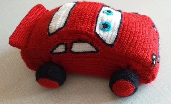 Şimşek Mcqueen Amigurumi Organik Oyuncak ürün görseli 1