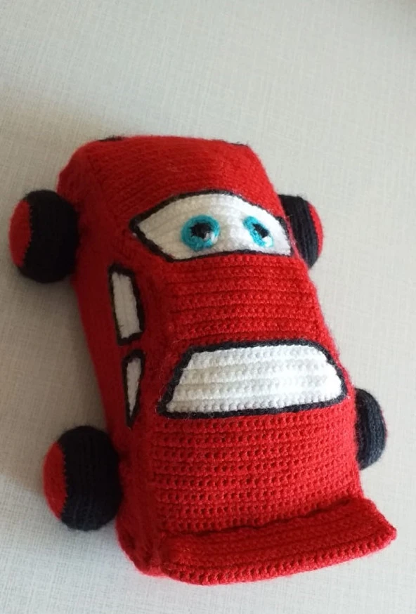 Şimşek Mcqueen Amigurumi Organik Oyuncak - Resim 2