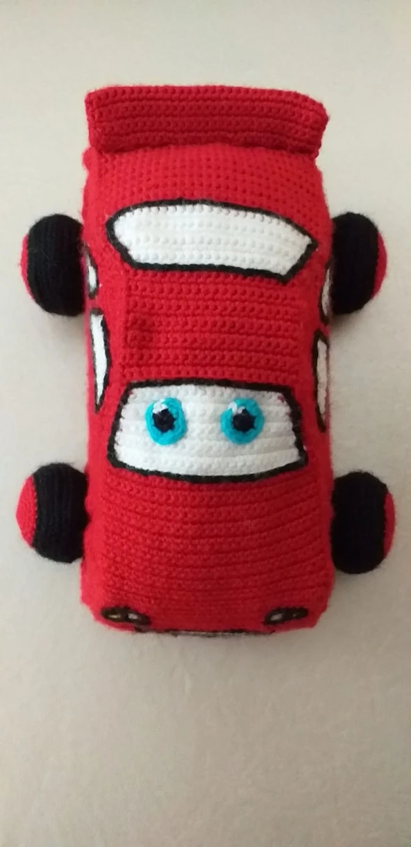 Şimşek Mcqueen Amigurumi Organik Oyuncak - Resim 3
