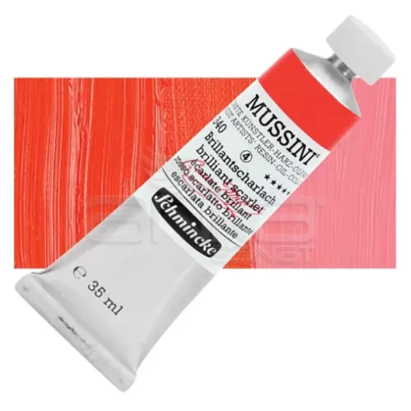 Mussini 35ml Yağlı Boya Seri:4 No:340 Brilliant Scarlet ürün görseli 1