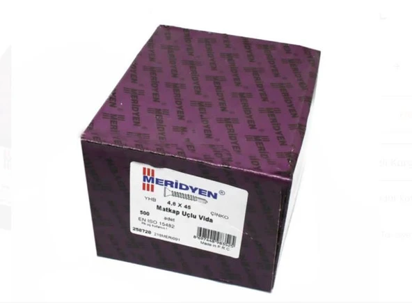 Meridyen Y.H.B.Matkap Uçlu Vida 4.8x45 (500 Adet) ürün görseli 1
