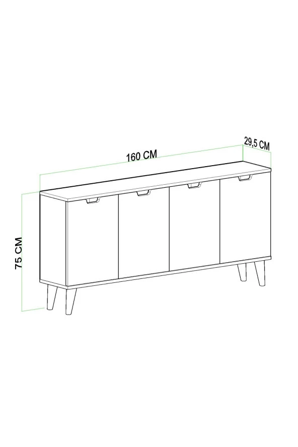 Evdemo  Elegant 4 Kapaklı Dekoratif Konsol - Resim 4