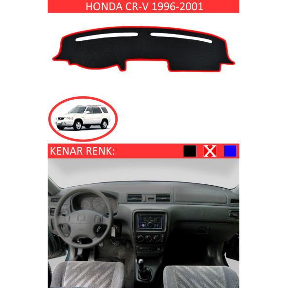 Honda Cr-v 1996-2001 Için Uygun Torpido Koruma Halısı Siyah Kenar Renk Kırmızı ürün görseli 1
