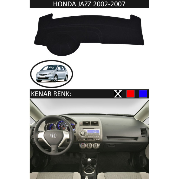 Honda Jazz 2002-2007 Için Uygun Torpido Koruma Halısı Siyah Kenar Renk Siyah ürün görseli 1