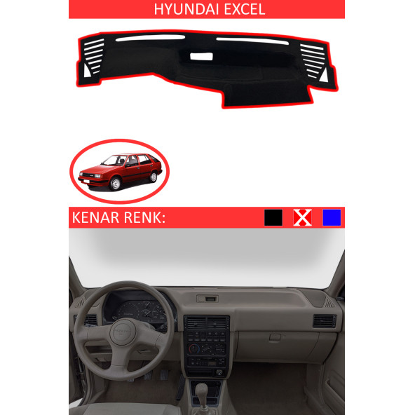 Hyundai Excel Için Uygun Torpido Koruma Halısı Siyah Kenar Renk Kırmızı ürün görseli 1