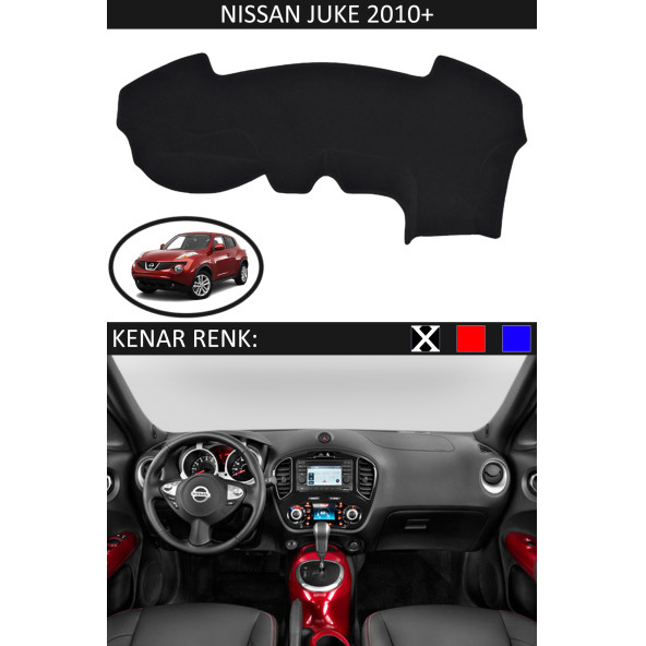 Nissan Juke 2010+ Için Uygun Torpido Koruma Halısı Siyah Kenar Renk Siyah ürün görseli 1