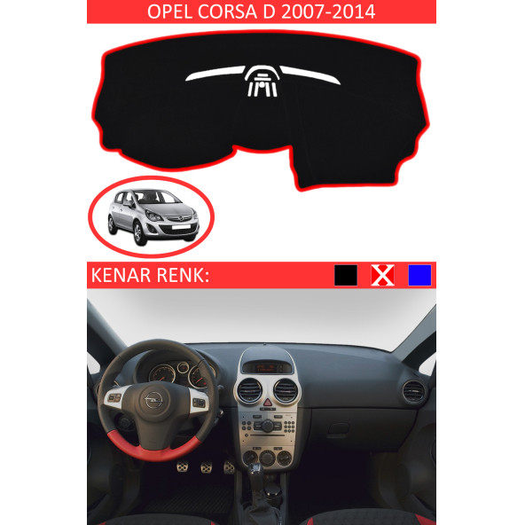 Opel Corsa D 2007-2014 Için Uygun Torpido Koruma Halısı Siyah Kenar Renk Kırmızı ürün görseli 1