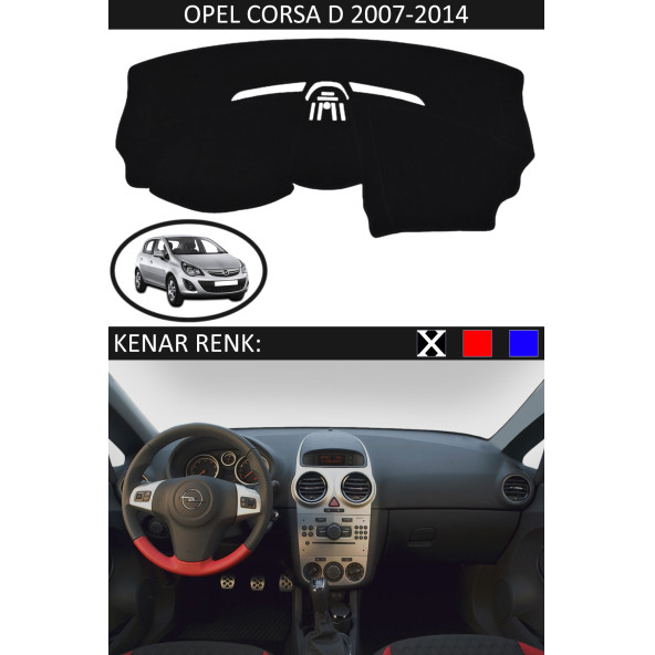 Opel Corsa D 2007-2014 Için Uygun Torpido Koruma Halısı Siyah Kenar Renk Siyah ürün görseli 1