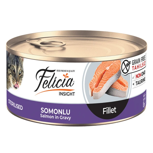 Felicia Tahılsız Somonlu Fileto Kısır Kedi Konservesi 85 Gr ürün görseli 1
