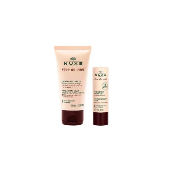Nuxe Reve De Miel Hand And Nail Cream 30 ml + Lip Stick Dudak Bakımı 4 gr ürün görseli 1