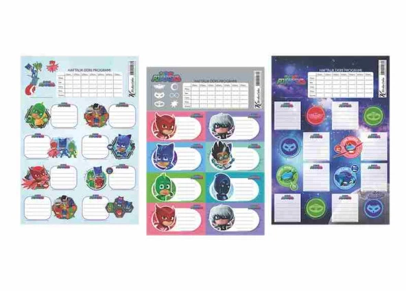Keskin Color Etiket Ders Programlı 3 Lü 24 Adet Pj Masks ürün görseli 1