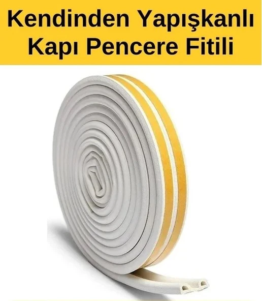 BNP11 RODEX FİTİLLİ PENCERE BANDI BEYAZ 9*6MM 2*3M/BOX D TYP ürün görseli 1