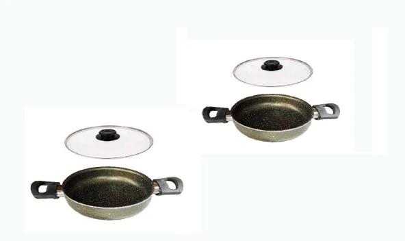 Mehtap Granit Sahan Seti 20 CM+22 CM Cam Kapaklı ürün görseli 1