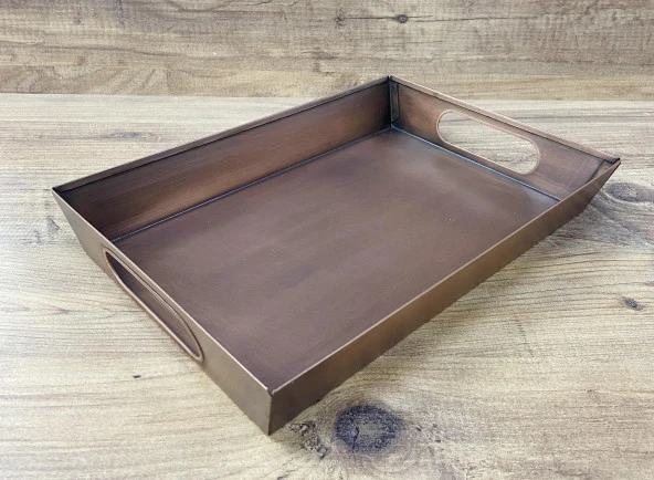Metal Sunum Tepsisi Bakır Renk 29x20 CM ürün görseli 1