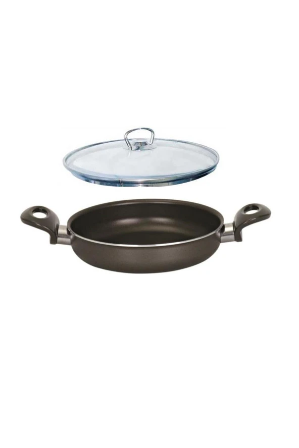 Mehtap Onyx Teflon Sahan 22 CM Cam Kapaklı ürün görseli 1