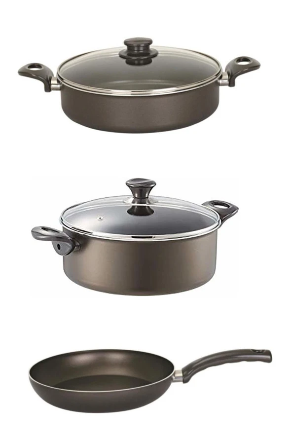 Mehtap Onyx Teflon 22 CM Karnıyarık Ve Tava 24 CM Derin Tencere ürün görseli 1