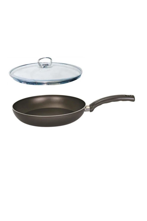 Mehtap Onyx Teflon Tava 26 CM Cam Kapaklı ürün görseli 1