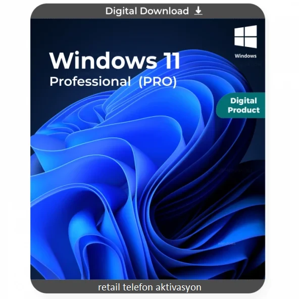 Windows 11 Pro 32-64 Bit Destekli Türkçe-Ingilizce Global Dijital Lisans Anahtarı ürün görseli 1