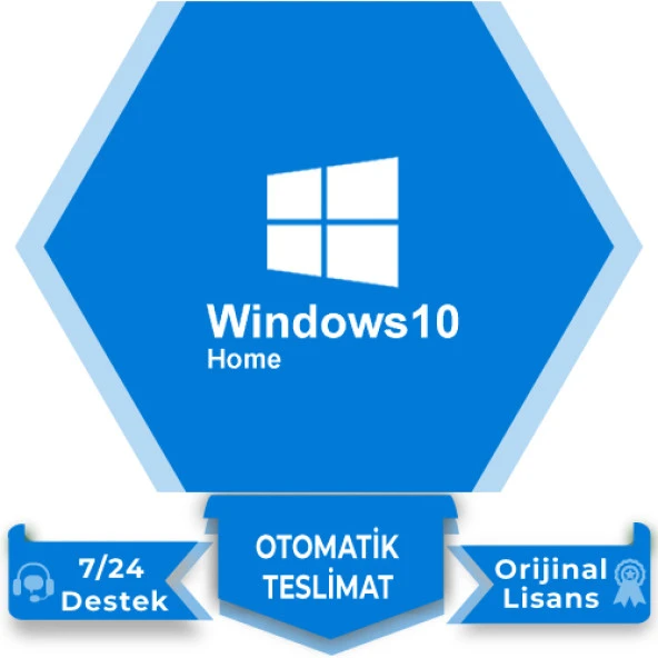 Windows 10 Home Lisans Anahtarı Dijital 7/24 Hızlı Teslimat ürün görseli 1