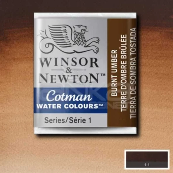 Winsor & Newton Tablet Sulu Boya No:076 Burnt Umber ürün görseli 1