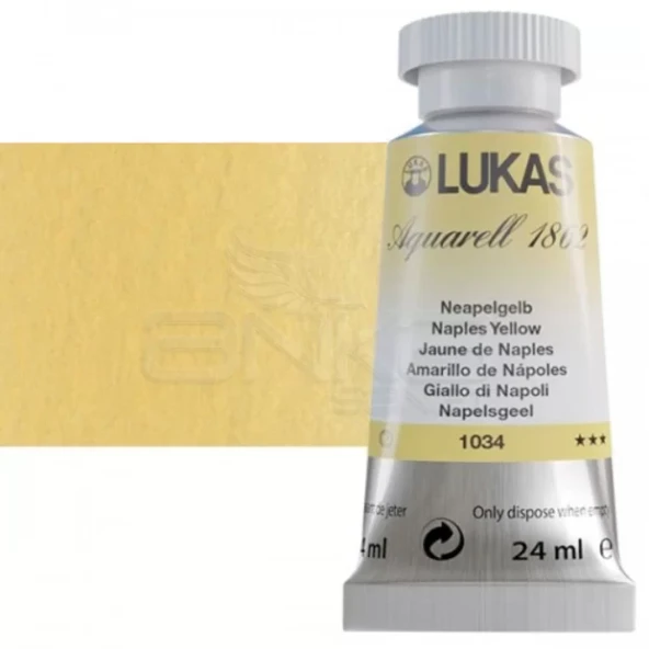 Lukas Aquarell 1862 Artist 24ml Sulu Boya 1034 Naples Yellow Seri 2 ürün görseli 1