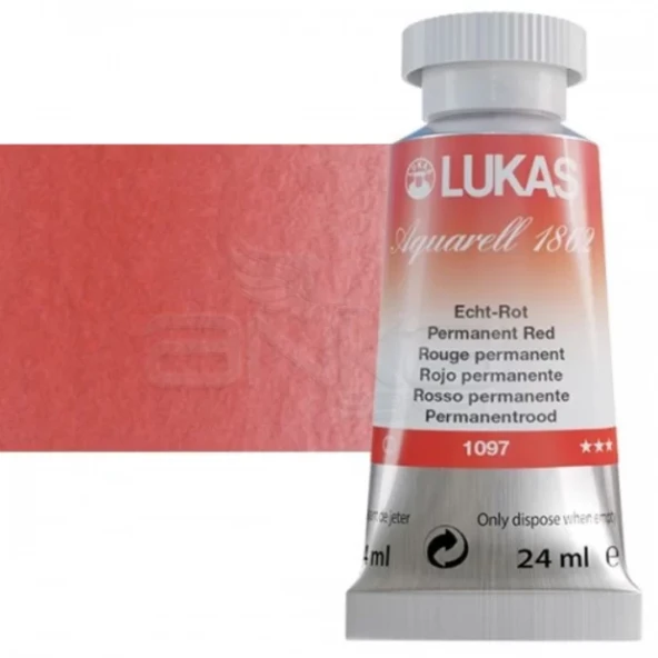 Lukas Aquarell 1862 Artist 24ml Sulu Boya 1097 Permanent Red Seri 2 ürün görseli 1