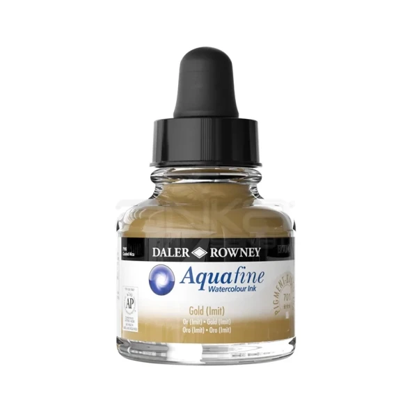 Daler Rowney Aquafine Watercolour İnk Sulu Boya Mürekkebi 29.5ml 701 Gold Imit ürün görseli 1