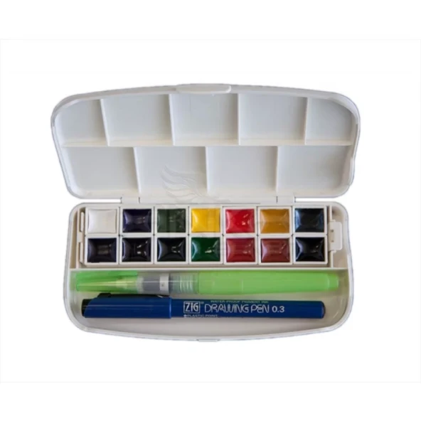 Zig Transparent Watercolor Set 14 Renk ürün görseli 1