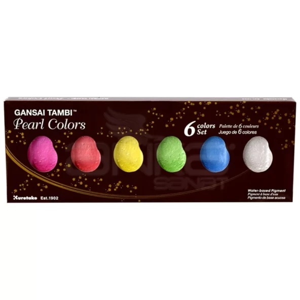 Zig Kuretake Gansai Tambi Sulu Boya Seti 6lı Pearl Colors ürün görseli 1