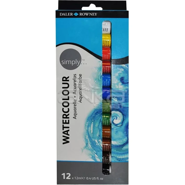 Daler Rowney Simply Watercolour Tüp Sulu Boya 12li Set 134500100 ürün görseli 1
