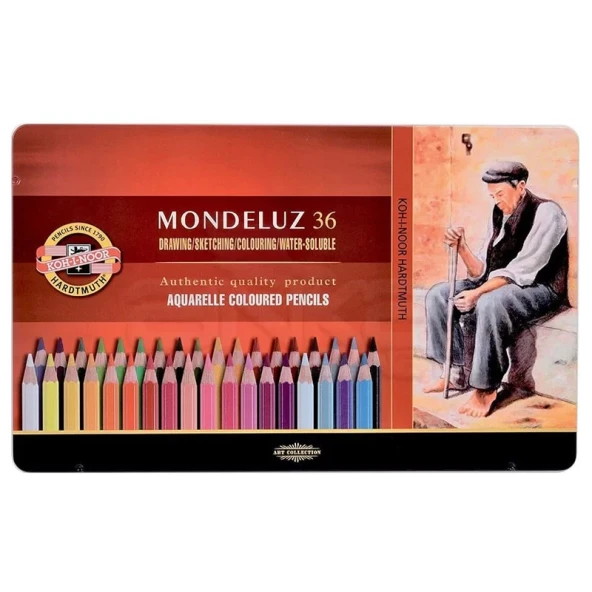 Koh-i-Noor Mondeluz Aquarell Sulu Boya Kalem Seti 36lı 3725 ürün görseli 1