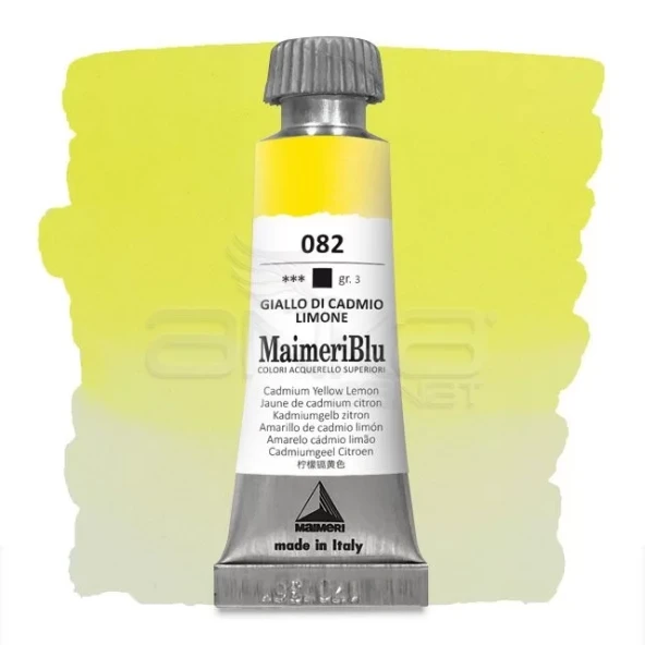 Maimeri Blu Tüp Sulu Boya 12 ml S3 No:082 Cadmium Yellow Lemon ürün görseli 1