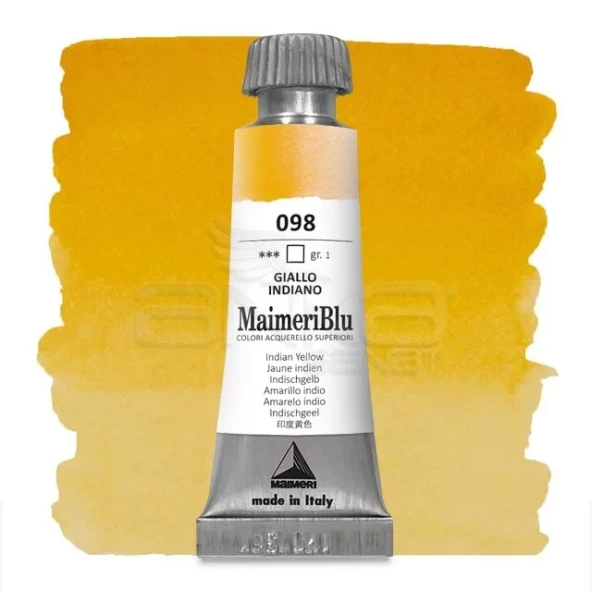 Maimeri Blu Tüp Sulu Boya 12 ml S1 No:098 Indian Yellow ürün görseli 1