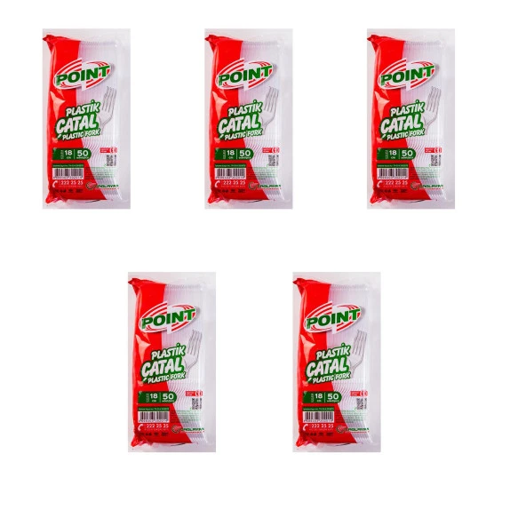 Point Plastik Lüx Şeffaf Çatal - 18 Cm. - 3.2 Gr. - 50 Adetlik 5 Paket ürün görseli 1
