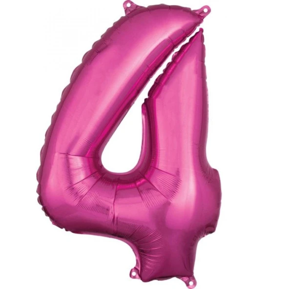 4 Rakam Koyu Pembe Folyo Balon 80 cm ürün görseli 1